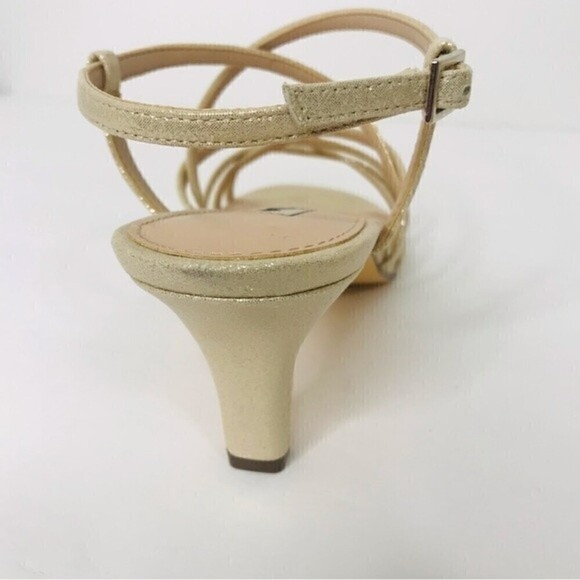 New! Nina Neptune Evening Reflective Suedette Platino Kitten Heel Formal Sandals - Picture 11 of 11